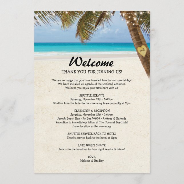 Beach Wedding International Dubbla Sided Program (Framsida)