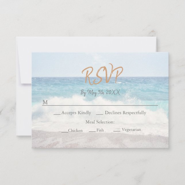 Beach Wedding Invitation Seaside/Oceanside Wedding OSA Kort (Framsida)