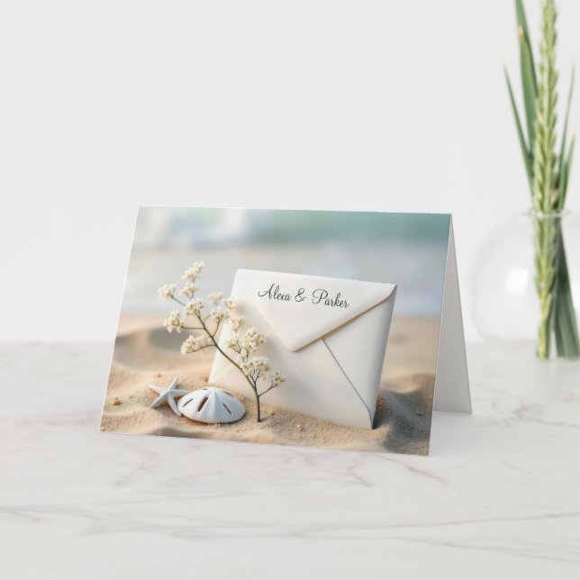 Beach Wedding-kuvert i Sand Kort (Framsida)