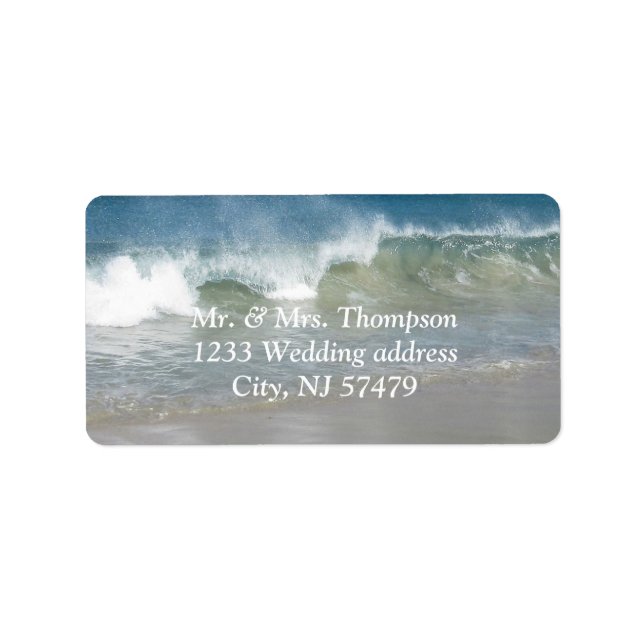 Beach Wedding Labels Adressetikett (Framsidan)