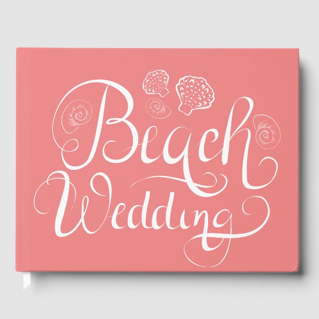 Beach Wedding | Lägg till text Gästböcker (Framsida)