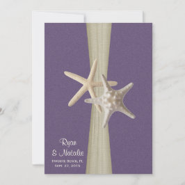 Beach Wedding Lila Starfish Inbjudningar