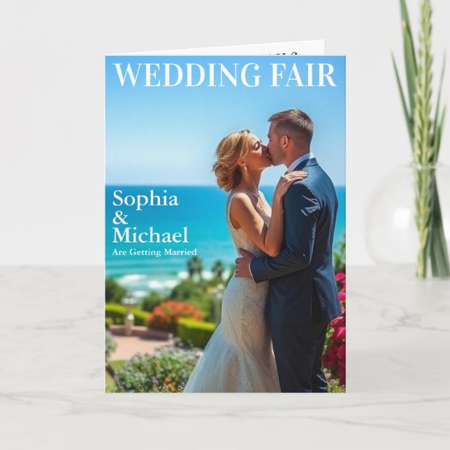 Beach Wedding Magazine Cover-inbjudan Inbjudan (Framsida)