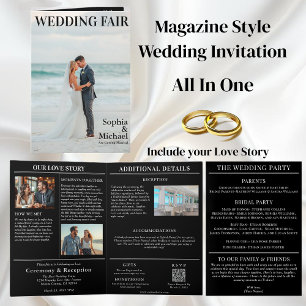Beach Wedding Magazine Cover-inbjudan Inbjudan