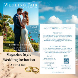 Beach Wedding Magazine Cover Inbjudningar