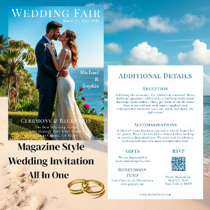 Beach Wedding Magazine Cover Inbjudningar