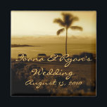 Beach Wedding Magnet<br><div class="desc">strand vid sunset bröllop magnet</div>