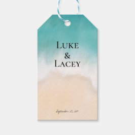 Beach Wedding-märkre för favörer Presentetikett