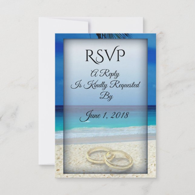 Beach Wedding med Ringar OSA kort (Framsida)