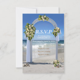 Beach Wedding med Vit ros OSA kort