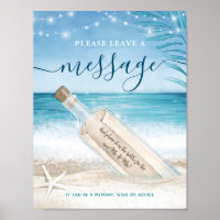 Beach Wedding-meddelande i ett Flaska Guest Bok-te