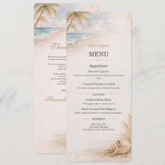Beach Wedding Menu Template Meny