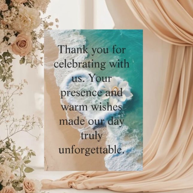 Beach Wedding Monogram Hearts in the Sand Magnet T Tack Kort (Skapare uppladdad)