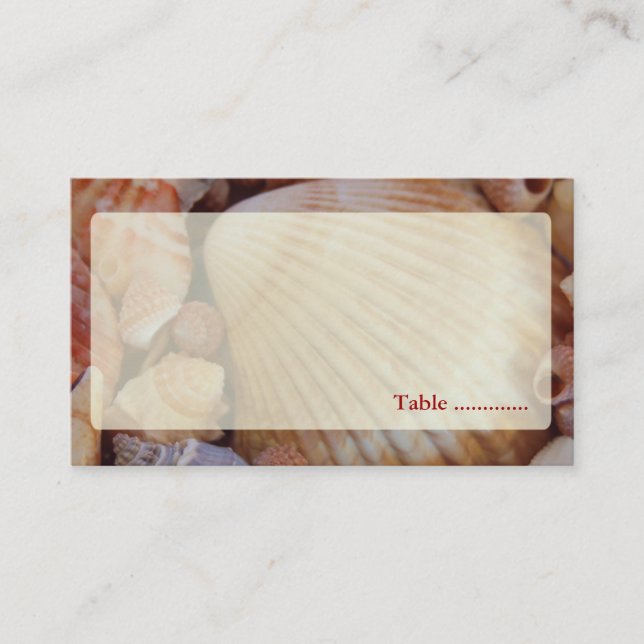 Beach Wedding Multicolor Seashell PlaceCard Placeringskort (Framsida)