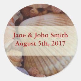 Beach Wedding Multicolor Seashell Stickers Runt Klistermärke