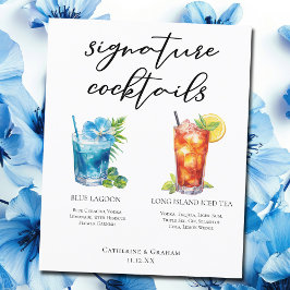 Beach Wedding Namnteckning Cocktails Menu