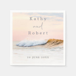 BEACH WEDDING NAPKINS | OCEAN SUNSET PAPPERSSERVETT