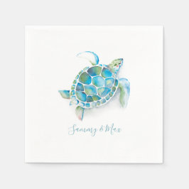 Beach Wedding Napkins Sea Turtle Pappersservett