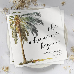 Beach Wedding Napkins, Tropical Handflatan Beach Pappersservett