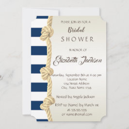 Beach Wedding,Navy Rope,Rand Möhippa Inbjudningar