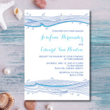 Beach Wedding Ocean Vågar-inbjudningar