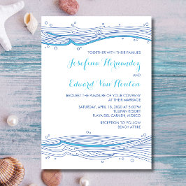 Beach Wedding Ocean Vågar-inbjudningar Inbjudningar