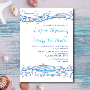 Beach Wedding Ocean Vågar-inbjudningar Inbjudningar