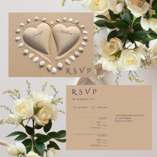 Beach Wedding OSA- Sand Hearts Vykort