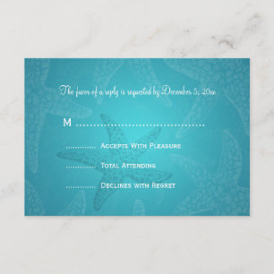 Beach Wedding OSA Starfish Blue Kort
