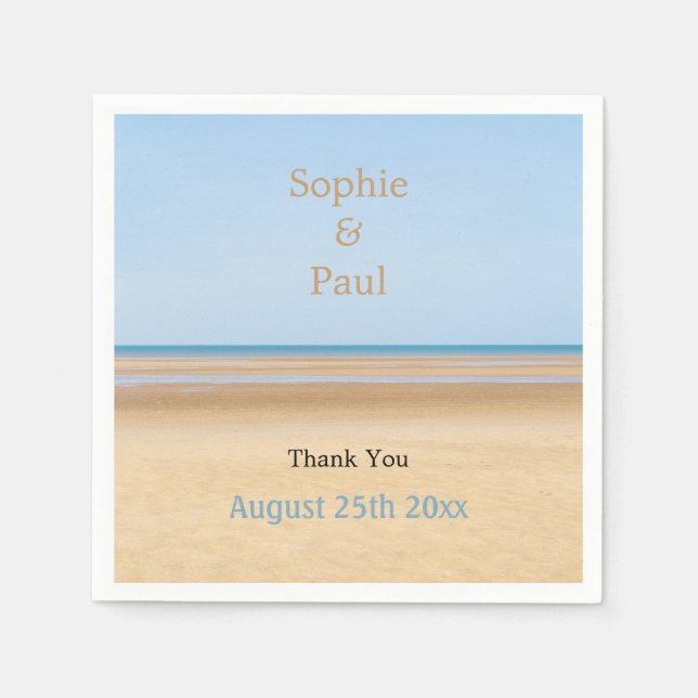 Beach Wedding Papper Napkins Pappersservett (Framsidan)