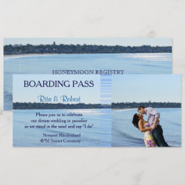 Beach Wedding| Par Boarding Pass Biljett- Inbjudningar