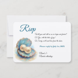 Beach Wedding Pearls Snäcka Elegant Ocean Themme OSA Kort