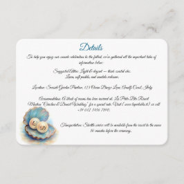 Beach Wedding Pearls Snäcka Elegant Ocean Themme Tilläggskort