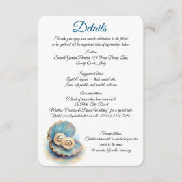 Beach Wedding Pearls Snäcka Elegant Ocean Themme Tilläggskort