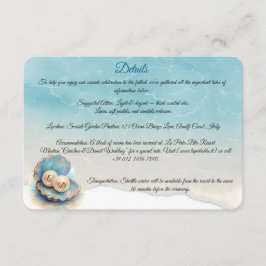 Beach Wedding Pearls Snäcka Elegant Ocean Themme Tilläggskort