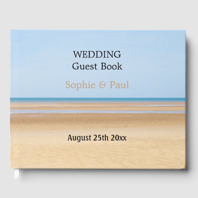 Beach Wedding Personlig Guestbook Gästböcker (Framsida)