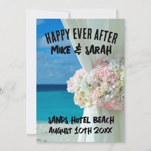 BEACH WEDDING PERSONLIG INVITATIONS INBJUDNINGAR (Framsida)