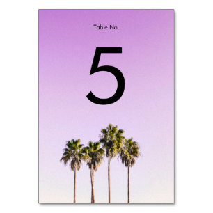 Beach Wedding Photo Bordsnummer Card