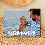 Beach Wedding Photo Bröllop spara datum Meddelande Vykort<br><div class="desc">Vänner och familj i inbjudan för att reservera din bröllop-dejt med vårt foto för badbröllop "bättre tillsammans",  spara vykortet för datum. Anpassa med fotot på framsidan och lägg till information om bröllop på baksidan av kortet.</div>