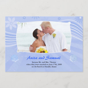 Beach Wedding Photo Flat Card-meddelande Meddelande