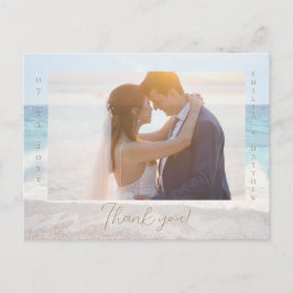 Beach Wedding Photo Thank you Postcard Vykort