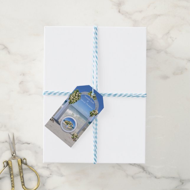 Beach Wedding Presentetikett (Med Snöre)