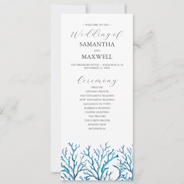 Beach Wedding Program (Framsida)