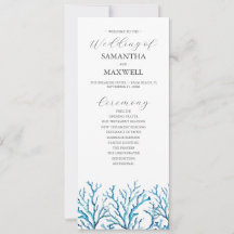 Beach Wedding Program