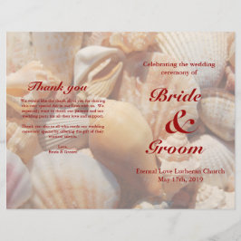 Beach Wedding Program: Multifärgat Seashell 2