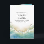 Beach Wedding Program Templates Watercolor Ocean<br><div class="desc">De här badbröllopsmallarna har vattenfärgen Sea vinkarare. Använda mallens fält om du vill lägga till anpassningsbarnas text. Ett kustval för tropiskt bröllop,  destinerat eller strandtemat. Om du vill se fler idéer om bröllopsprogram går du till www.zazzle.com/dotellabelle Art och design av Victoria Grigaliunas från Do Berätta A Belle.</div>