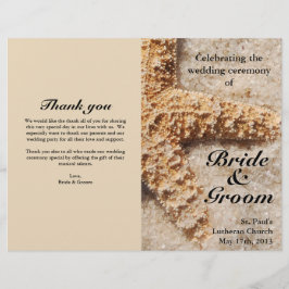 Beach Wedding Programs: Starfish in Sand