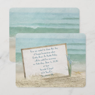 Beach Wedding Ram i Sand Inbjudningar