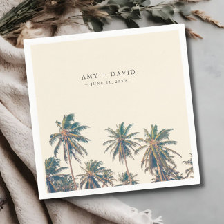 Beach Wedding Reception Palm Tree Personalized Pappersservett