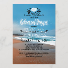 Beach Wedding Rehearsal Middag Inbjudningar